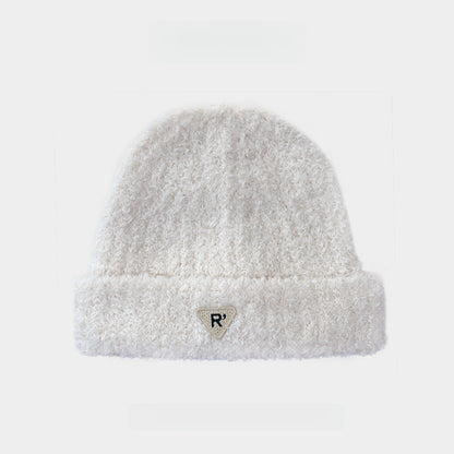 Japanese S Embroidery Plush Beanie