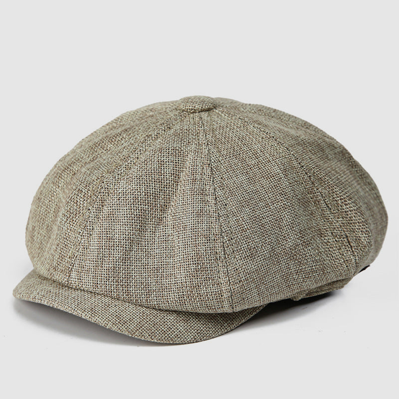 Linen British Flat Cap