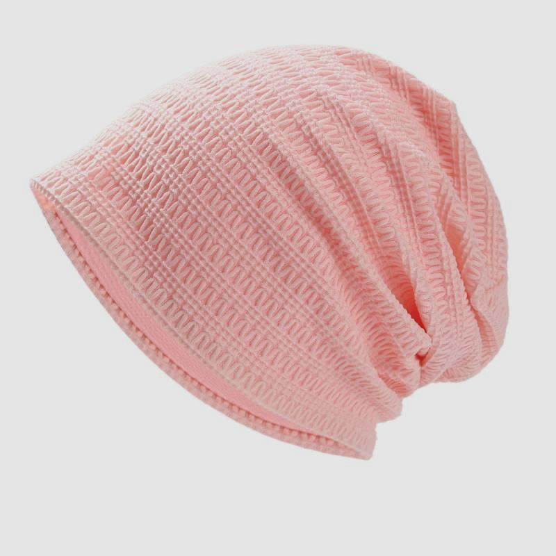Large Head Circumference Solid Color Hollow Out Slouchy Beanie Spring