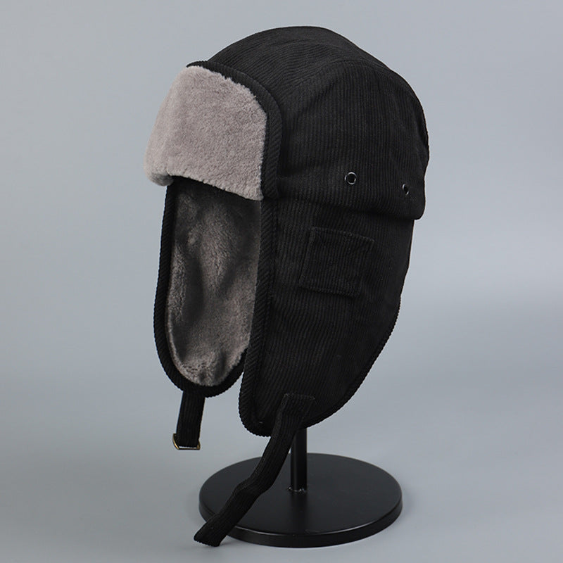 Corduroy Lining Thickened Warm Ski Hat