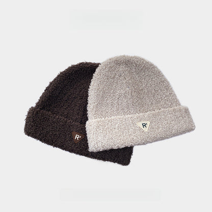 Japanese S Embroidery Plush Beanie