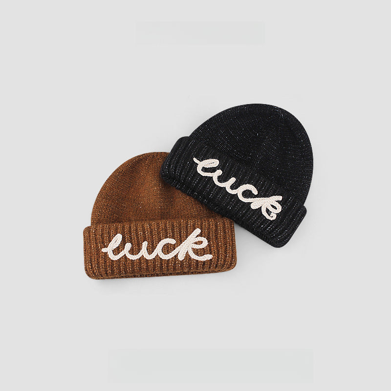 Letter Embroidery Warm Beanies