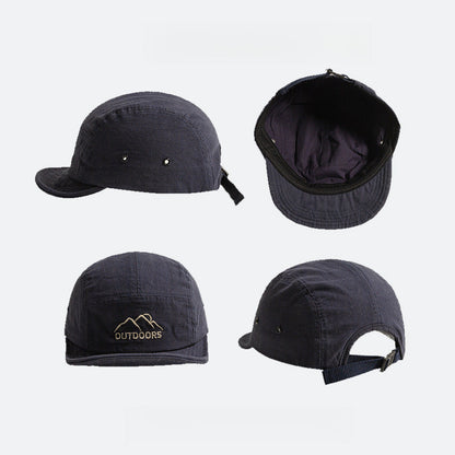 Japanese Style Cotton Short Brim Soft Top 5 panel Cap