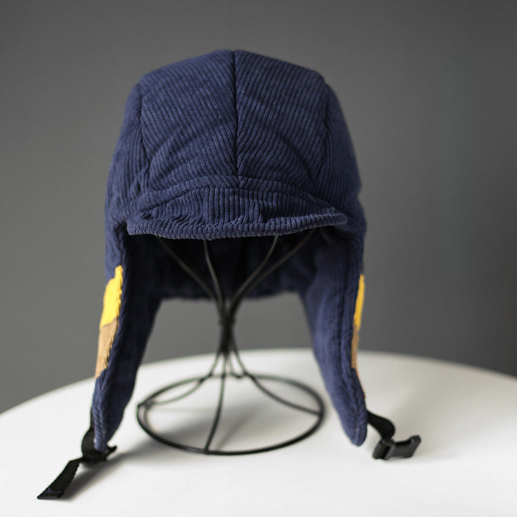 Color Block Splicing Cold-Proof Fleece-Lined Warm Outdoor Cycling Trapper