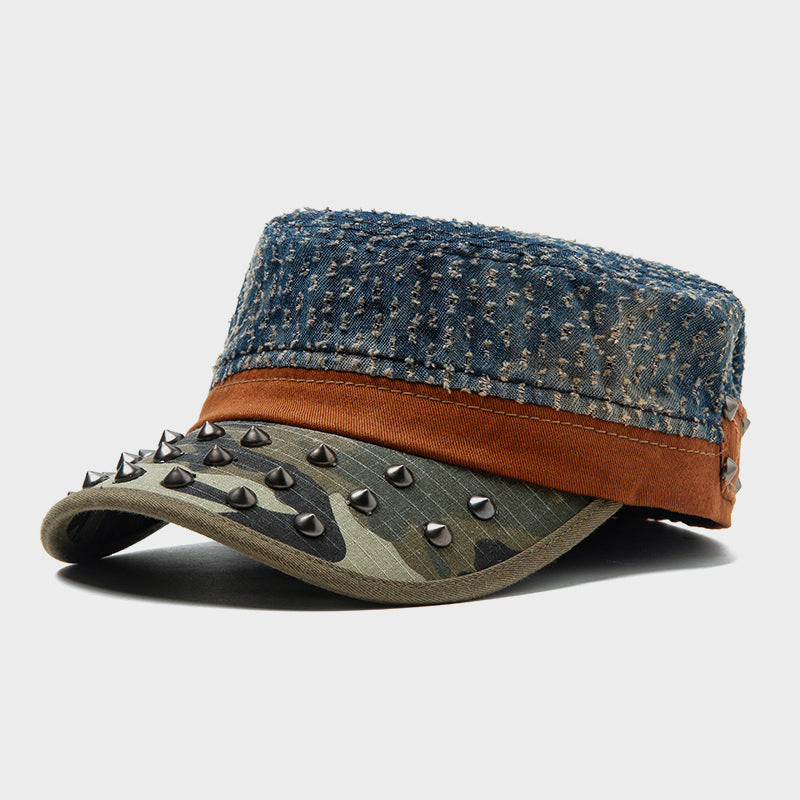 Hiphop Punk Hip-Hop Hat Leopard Head Pointed Rivet Hat