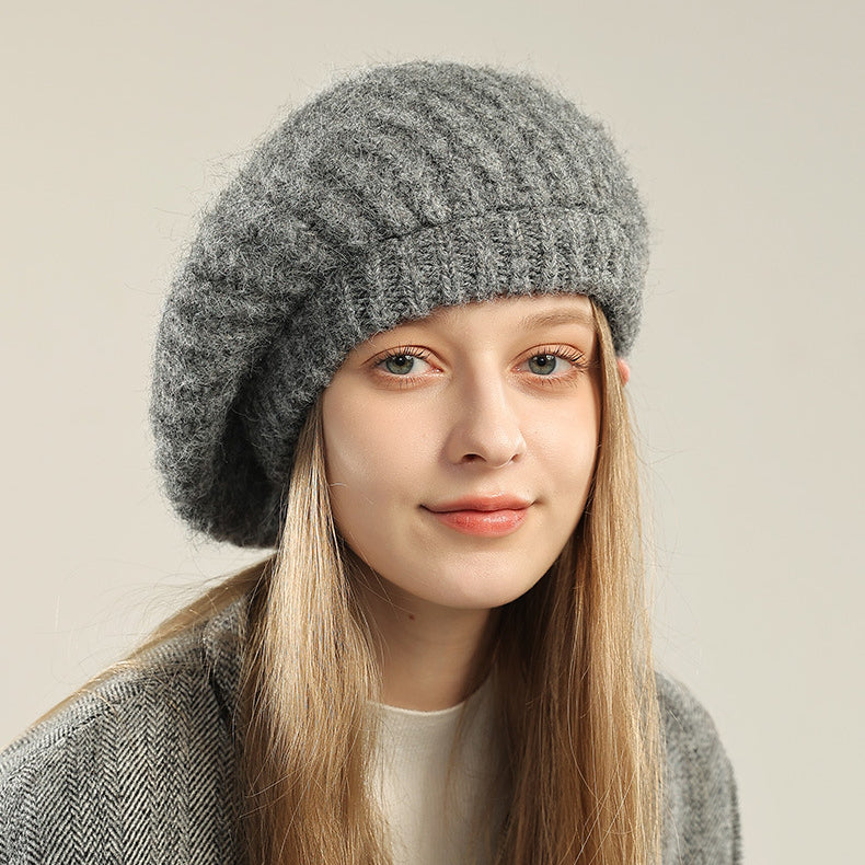 Womens Big Head Mohair Beret