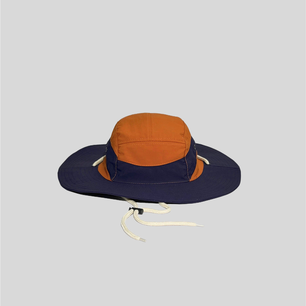 Color Block Patchwork Camping Drawstring Sun Protection Fisherman Hat