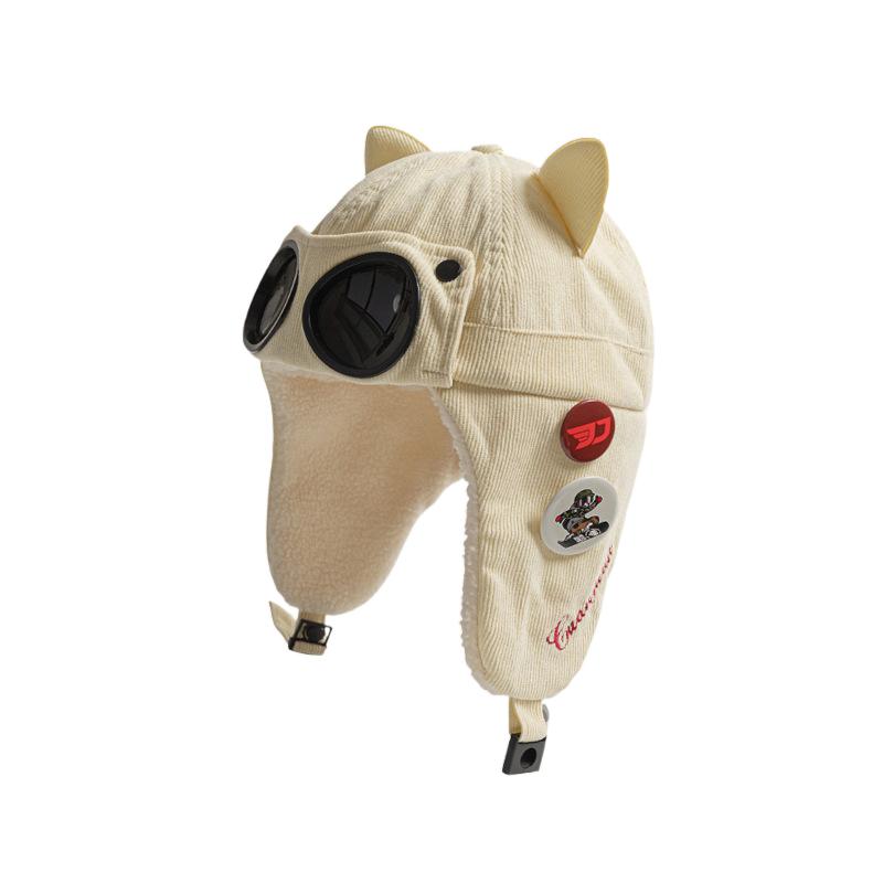 Bonnet cache-oreilles de ski épais doublé polaire oreilles de chat