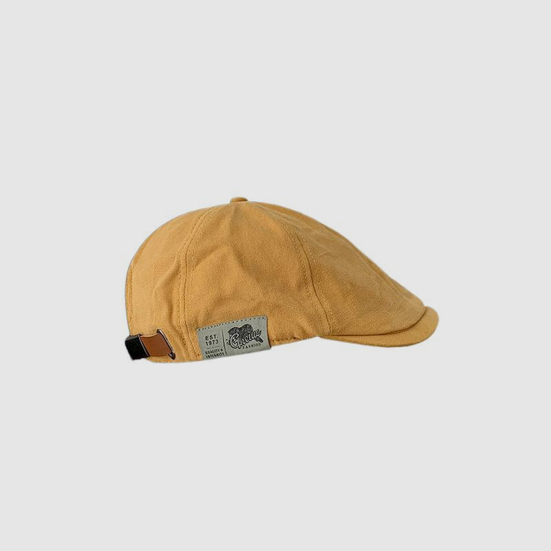 Retro Cloth Label Flat Cap