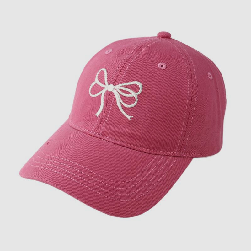 Double Bowknot Embroidered Baseball Cap