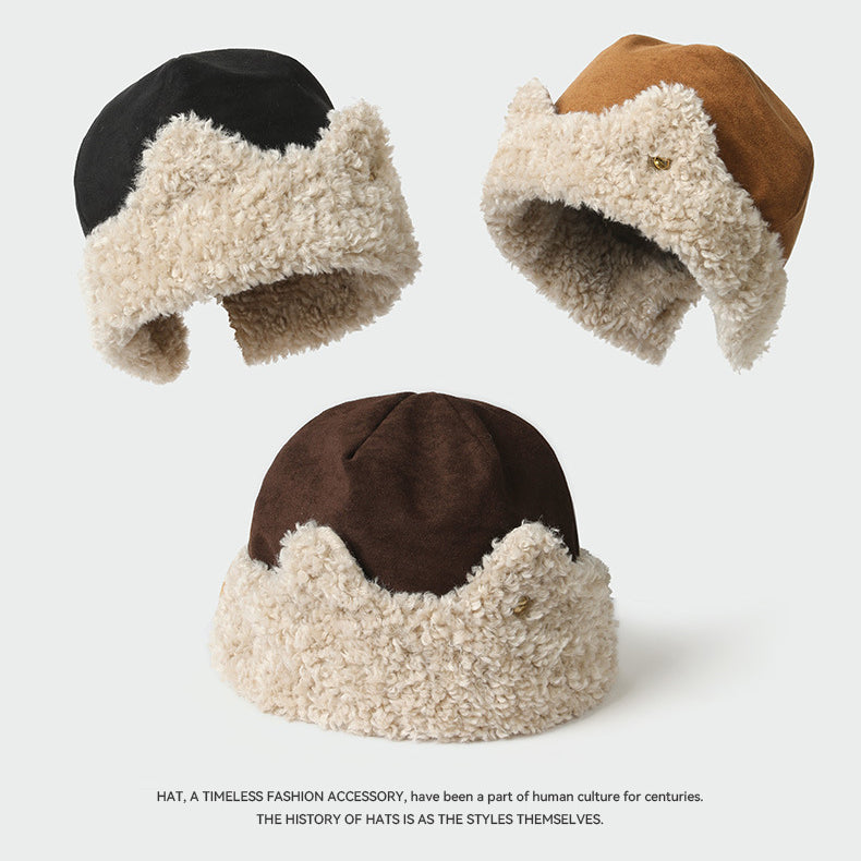 Cat Ear Teddy Fleece Suede Thick Ear Flap Hat