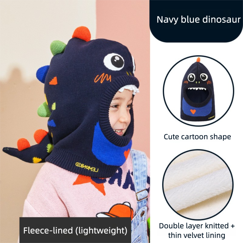 Children's Ear Protection Hat Cartoon Animal Fleece Lined Thickened Warm