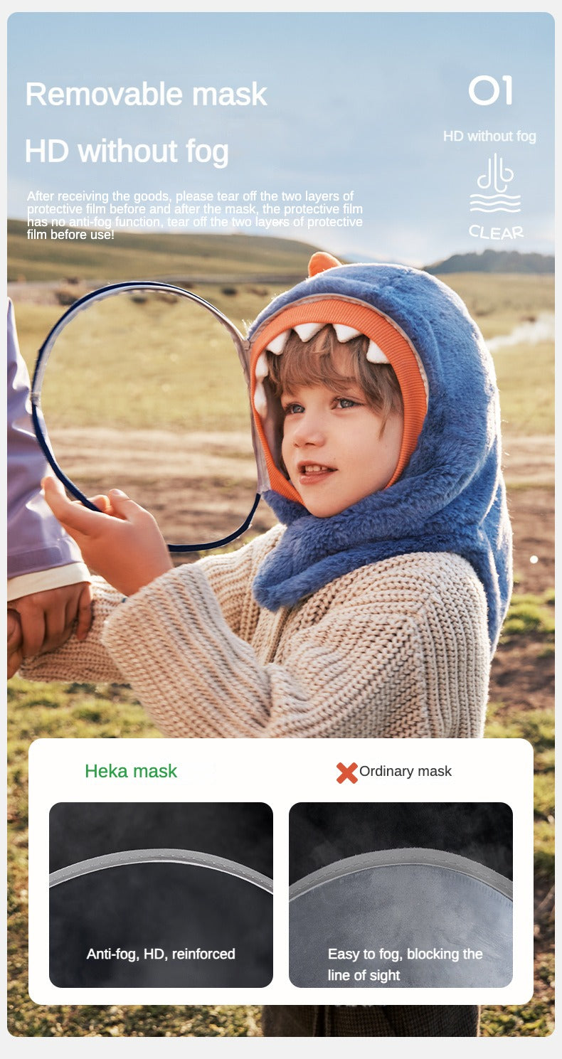Children's Protective Warm Thickened Pullover Integrated Ear Protection Hat