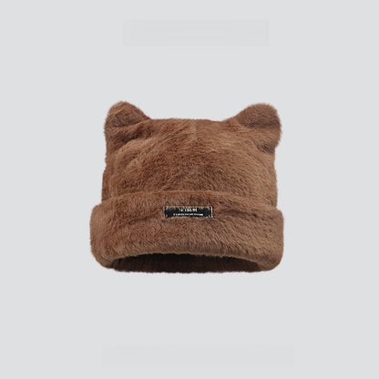 Cute Cat Ears Mink-like Beanie