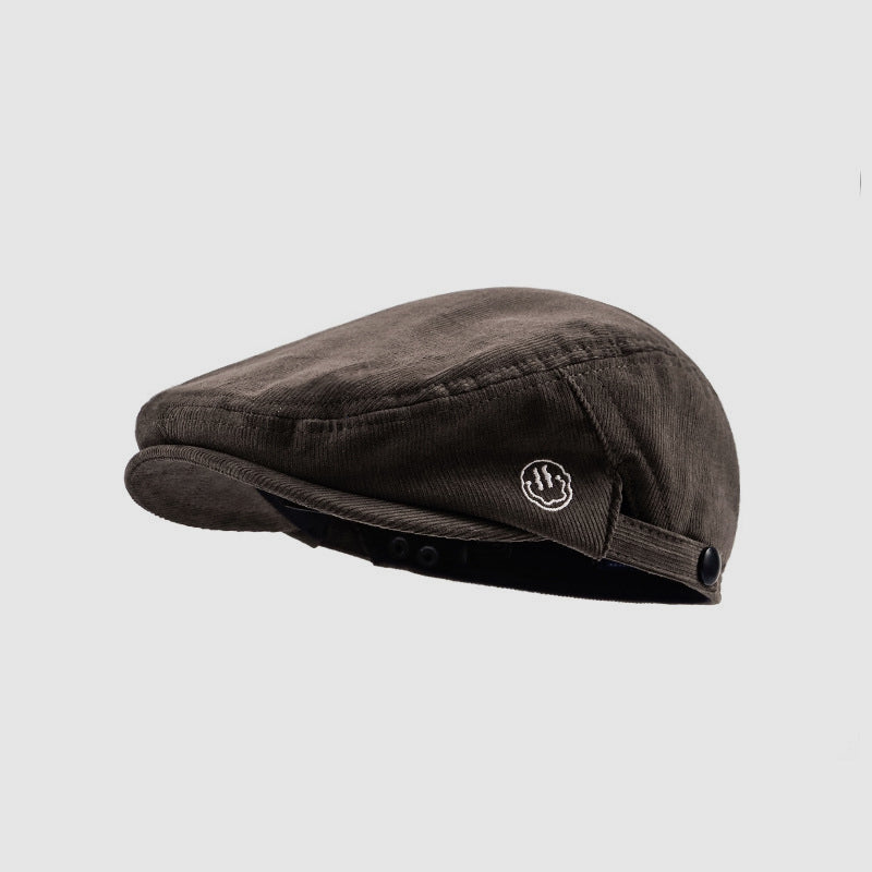 Reversible Letter Corduroy Flat Cap