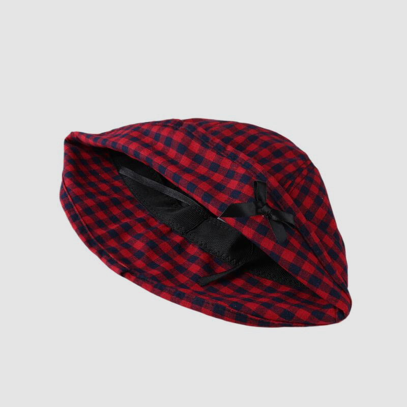 Plaid Dual-Wear Bow Bucket