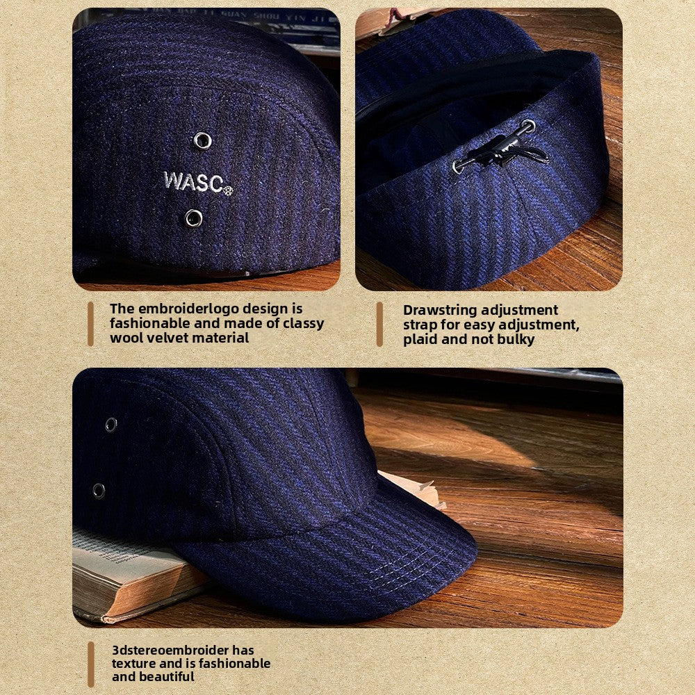 Vintage Workwear Wool Fleece 5 panel Cap