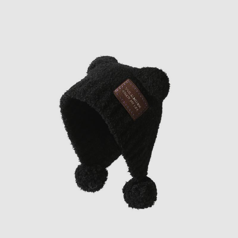 Teddy Fleece Teddy Bear Pom-Pom Versatile Warm Ear Flap Hat