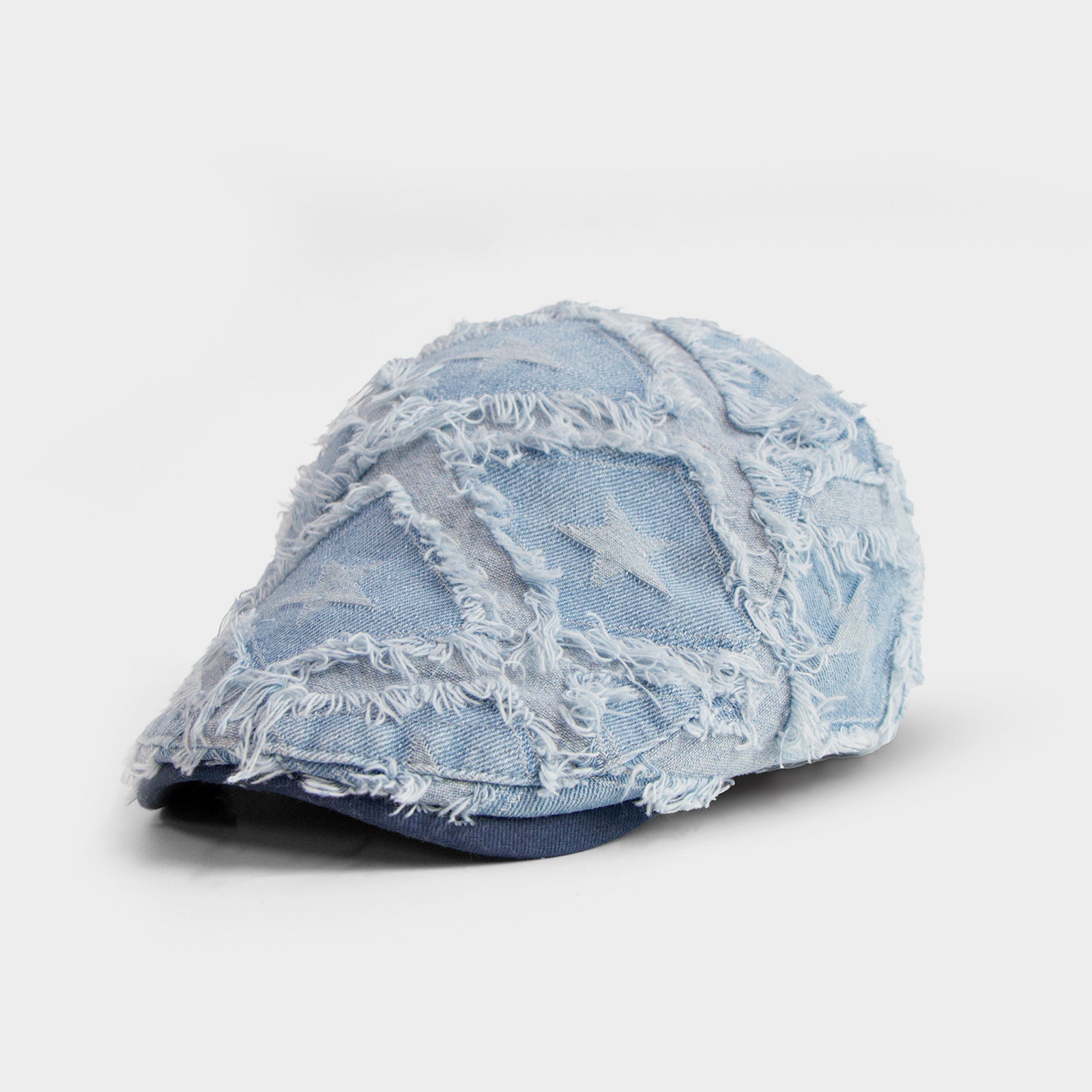 Washed Denim Distressed Flat cap