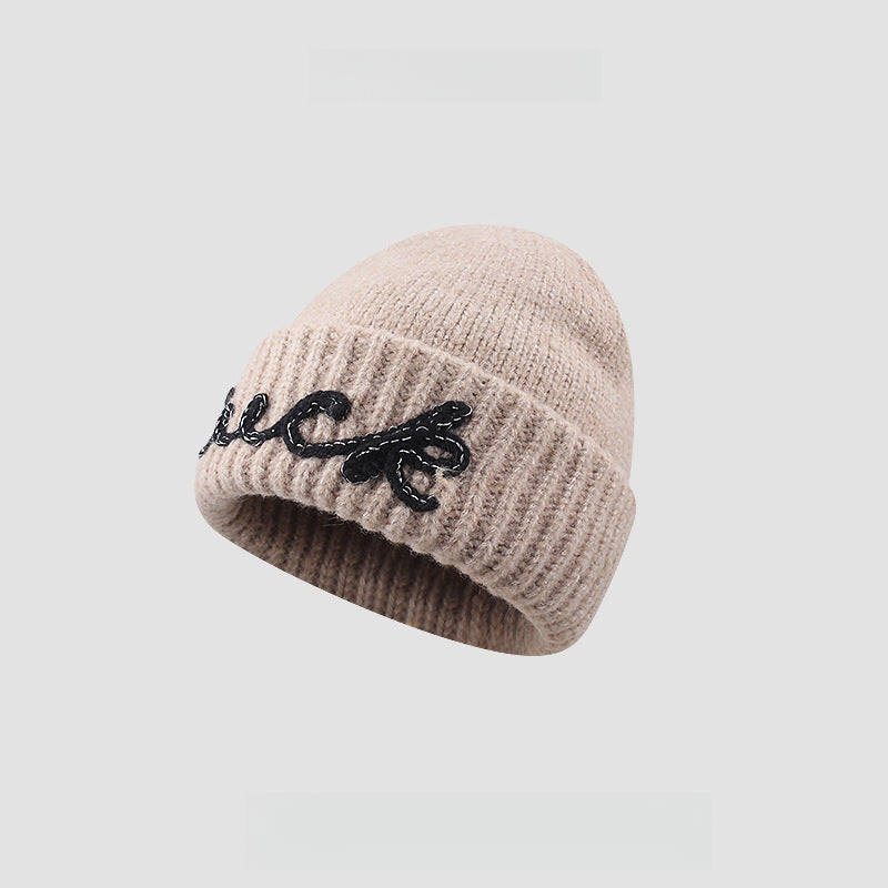 Letter Embroidery Warm Beanies