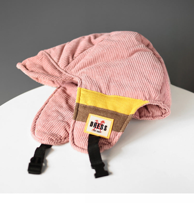 Color Contrast Patchwork Cold Protection in Winter Fleece-lined Warm Trapper
