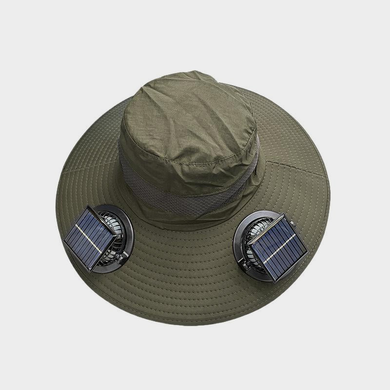 Solar Powered Fan Hat Large Brim Sunshade Outdoor Fishing Sun Protection Fisherman Hat