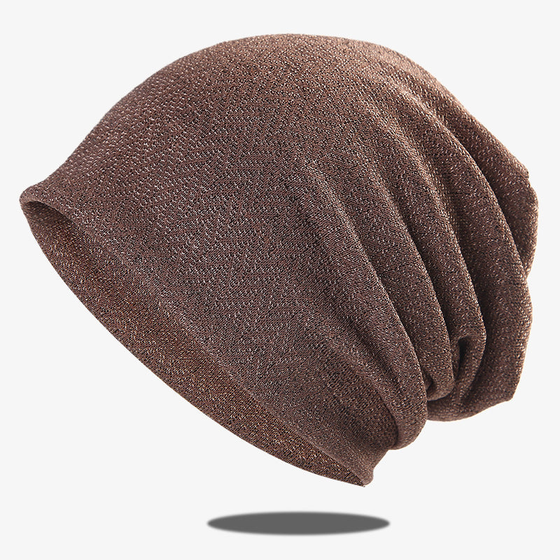 Spring and Autumn Hollow Breathable Sleeve Cap Solid Color Toque Sun-Proof and Breathable