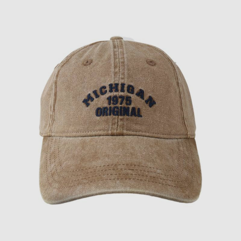 Washed Distressed Letters Embroidered Baseball Cap