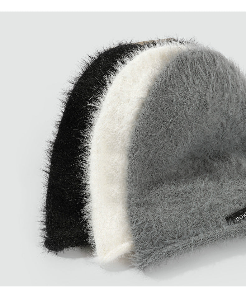 Black Label Rolled Edge Plush Slouchy Beanie