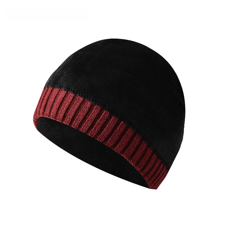Embroidered Cuffed Dome Hat Outdoor Knitted Wool Hat