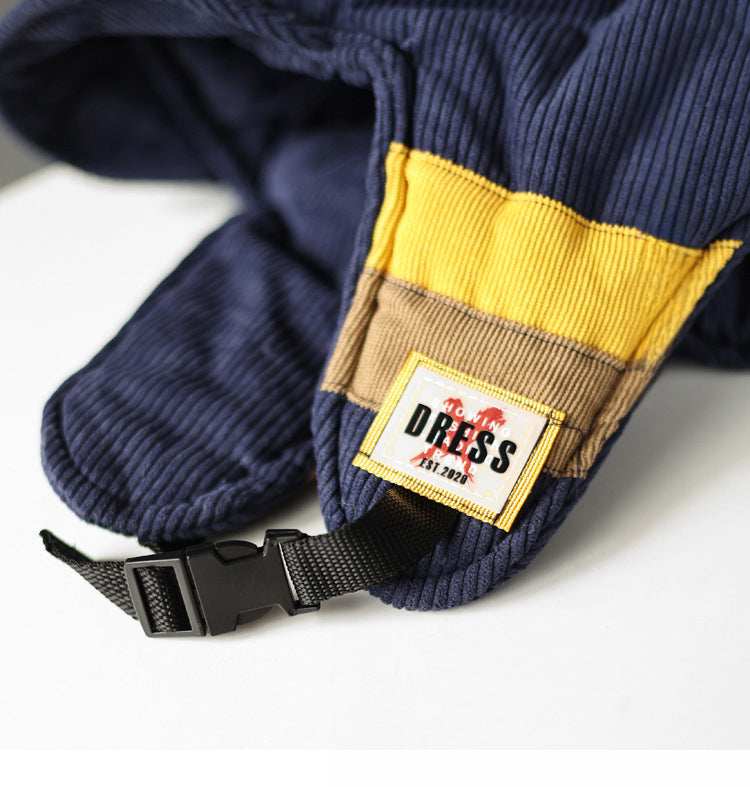 Color Contrast Patchwork Cold Protection in Winter Fleece-lined Warm Trapper