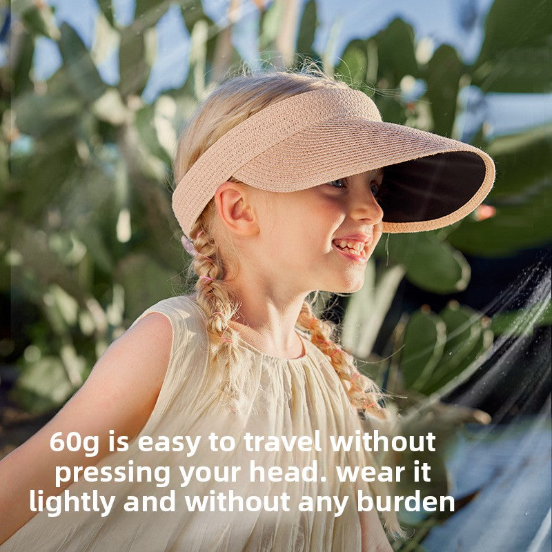 Children's Sun Hat Visor Hat Open Top Wide Brim