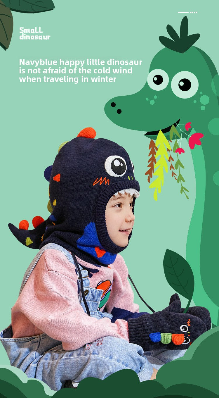 Children's Ear Protection Hat Cartoon Animal Fleece Lined Thickened Warm