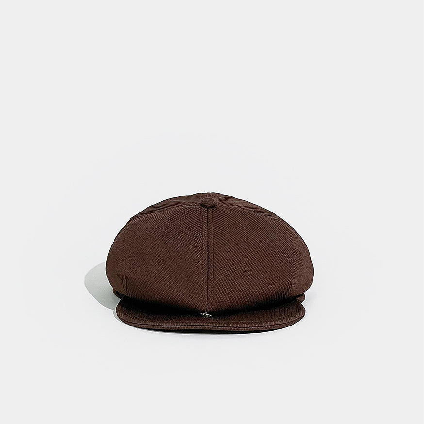 Corduroy Solid Color Flat Cap