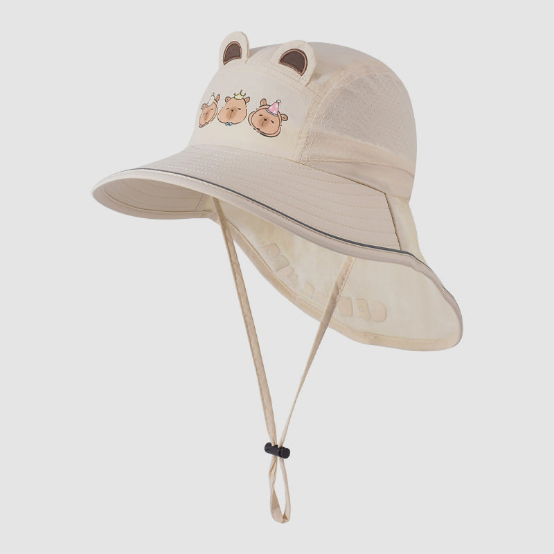Children's Hat Cartoon Shawl Neck Protection Sun Protection Hat Quick Drying Waterproof Fisherman Hat