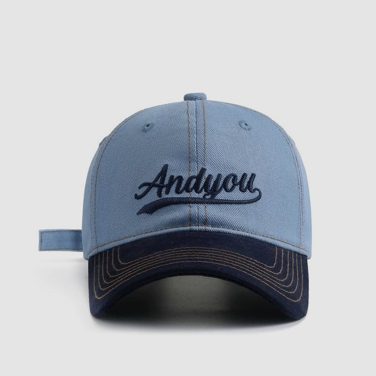 Color Matching Letters Embroidered Baseball Cap