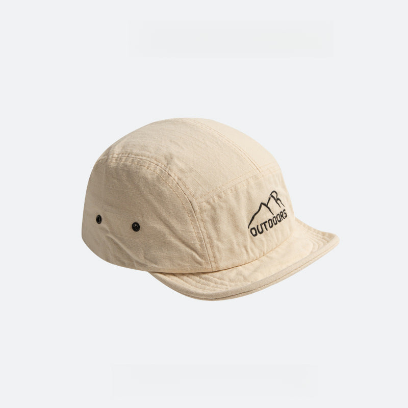 Japanese Style Cotton Short Brim Soft Top 5 panel Cap