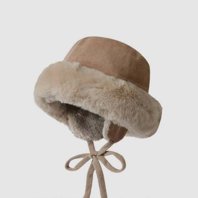 Suede Fleece-Lined Cycling Cold-Proof Ear Flap Trapper Hat