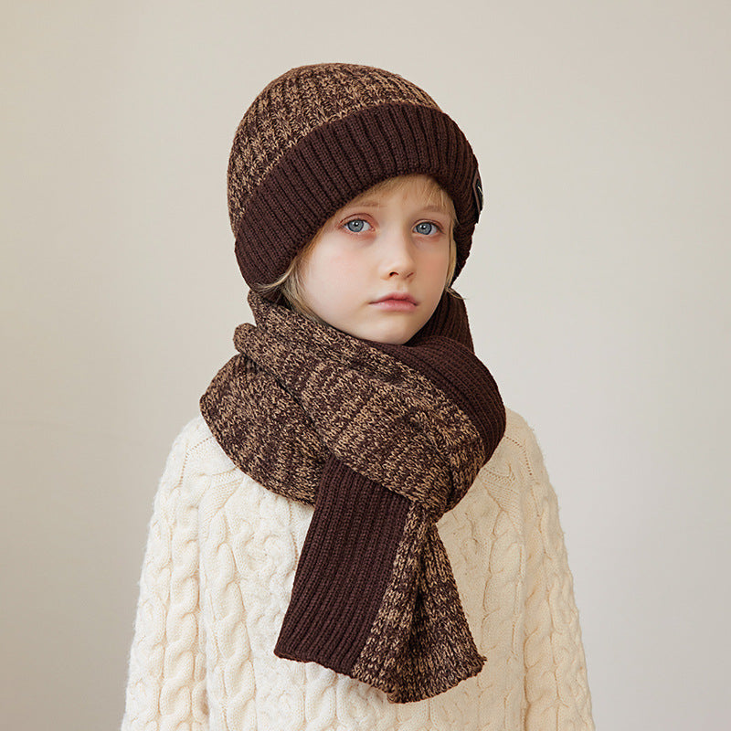 Children's Hat Scarf Gloves Three-piece Set Winter Outdoor Warm Beanie