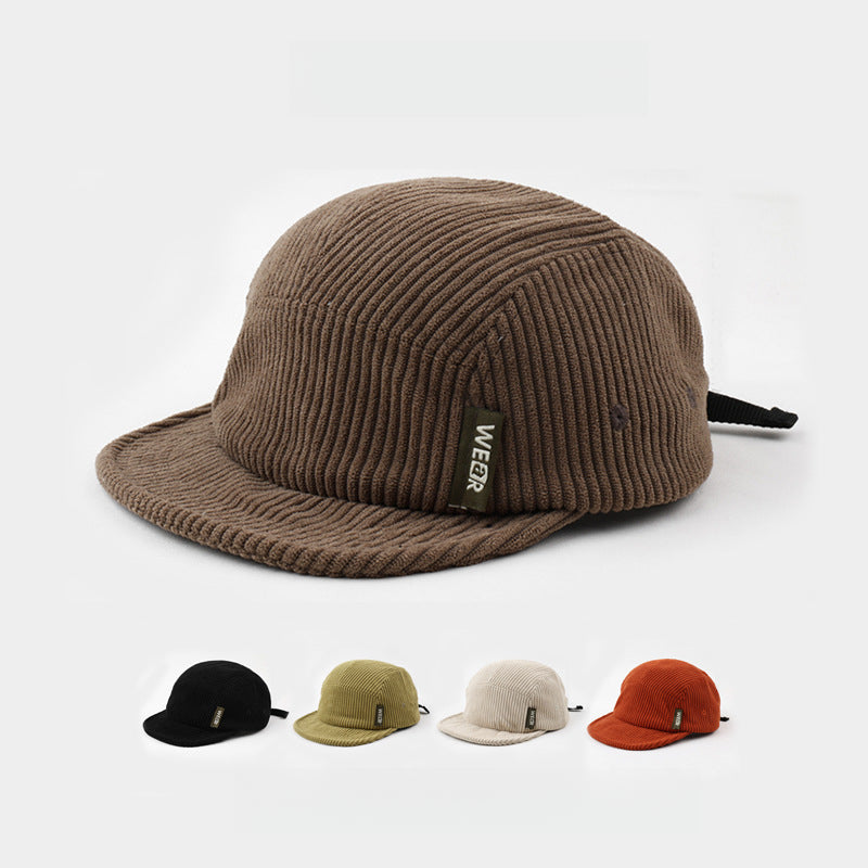 Warm Corduroy Short Brim Soft Top 5 Panel Cap