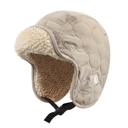 Thickened Lamb Wool Double-Sided Wear Earmuffs Hat Outdoor Keep Warm Skiing Cycling Pilot Cap