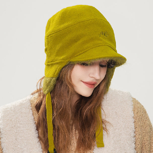 Line Doodle Embroidered Aviator Hat