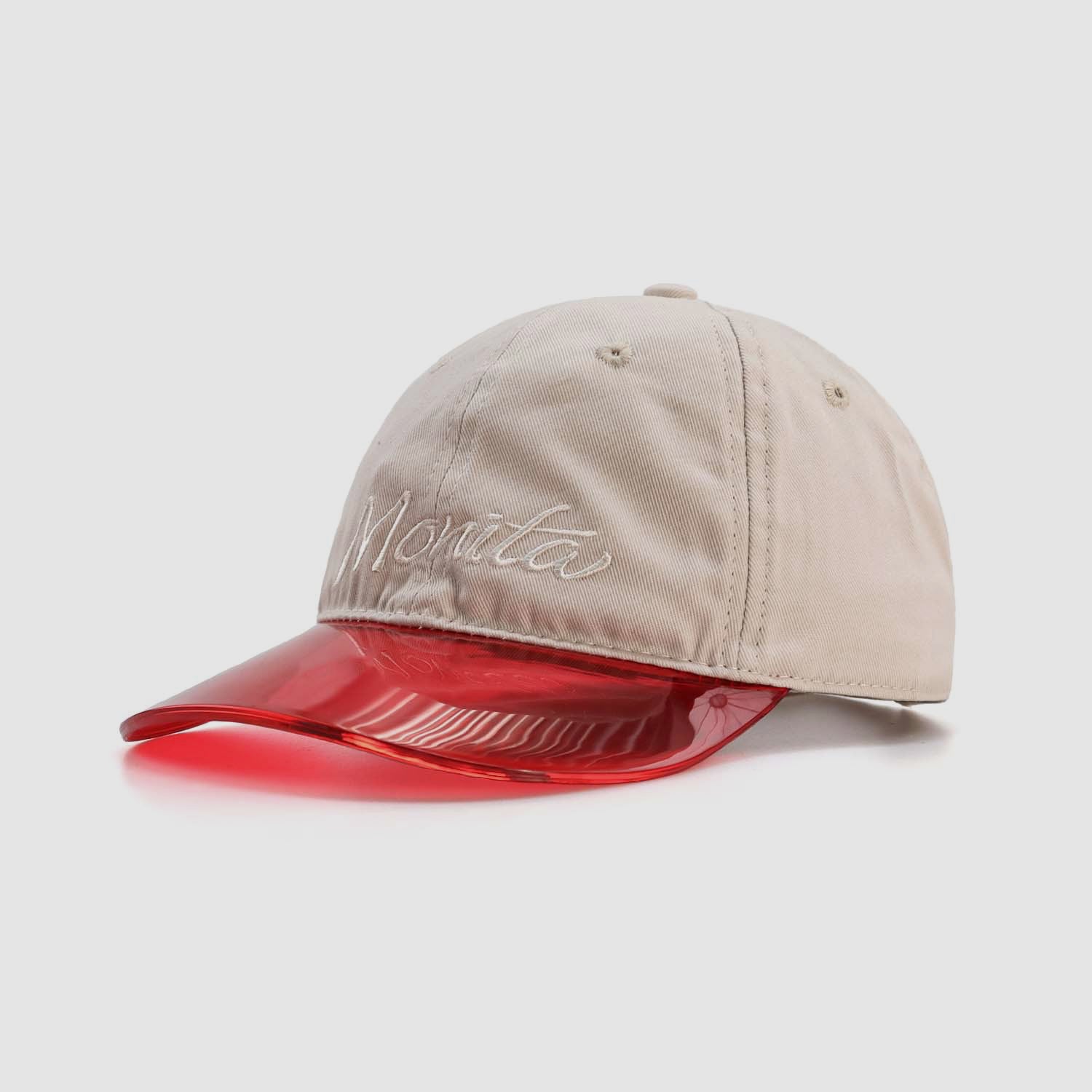 Eco-friendly Plastic Brim Spliced Cotton Baseball Cap
