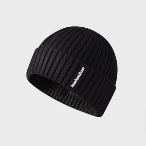 Embroidered Cuffed Dome Hat Outdoor Knitted Wool Hat