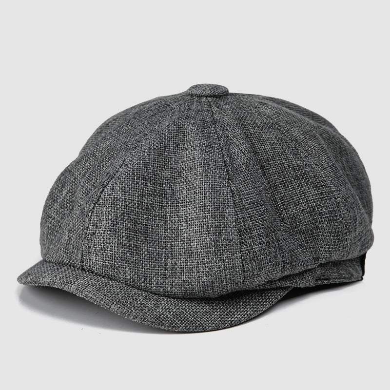 Linen British Flat Cap