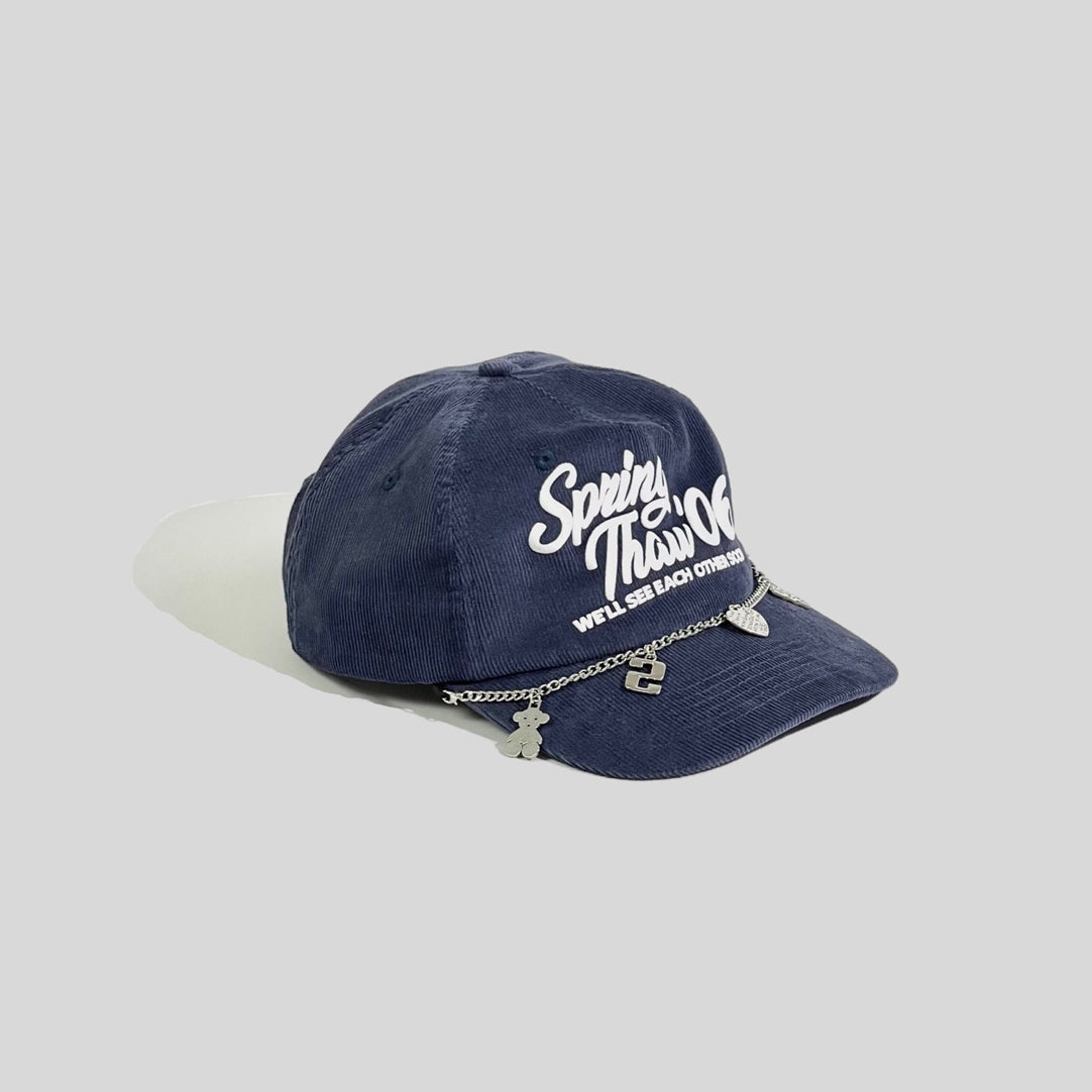 Detachable Chain Bracelet Corduroy Baseball Cap