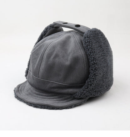 Lambswool Thickened Ears Protection Hat Warm Trapper