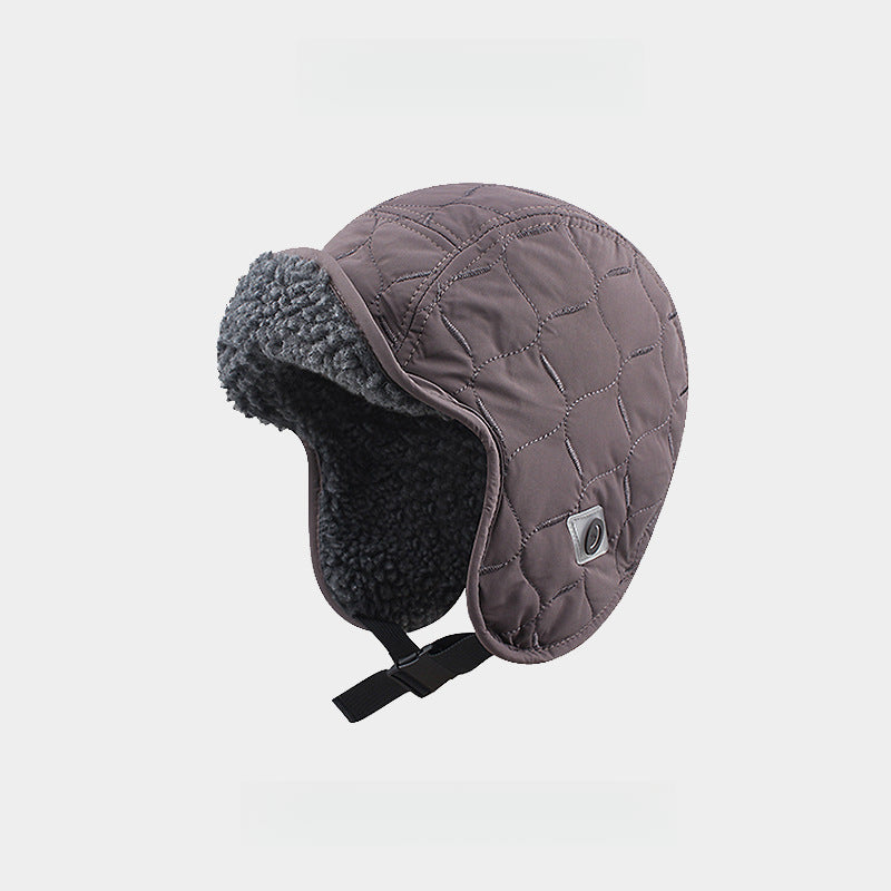 Thickened Lamb Wool Double-Sided Wear Earmuffs Hat Outdoor Keep Warm Skiing Cycling Pilot Cap