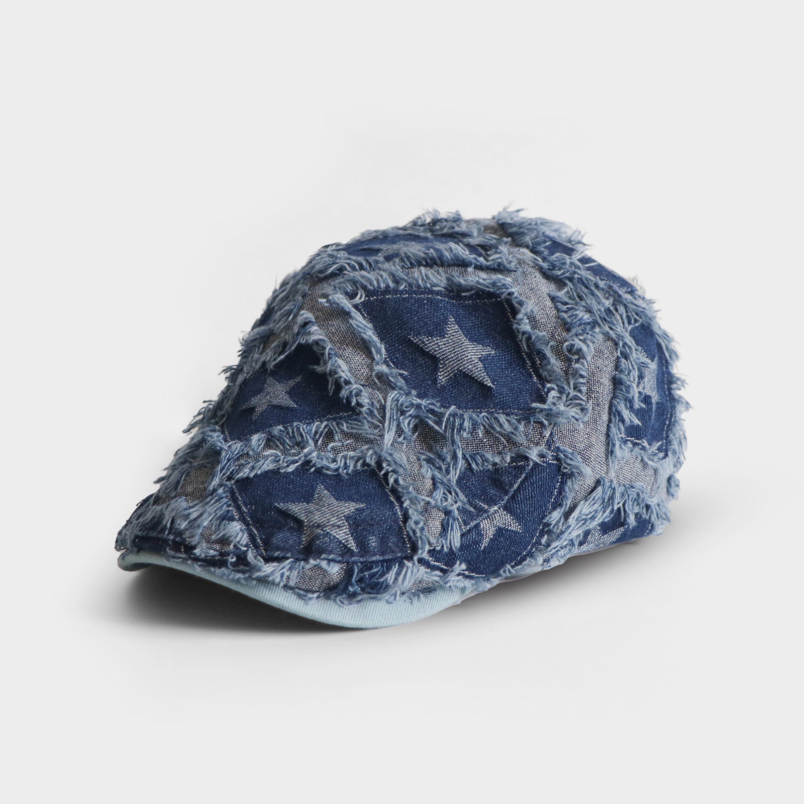 Washed Denim Distressed Flat cap