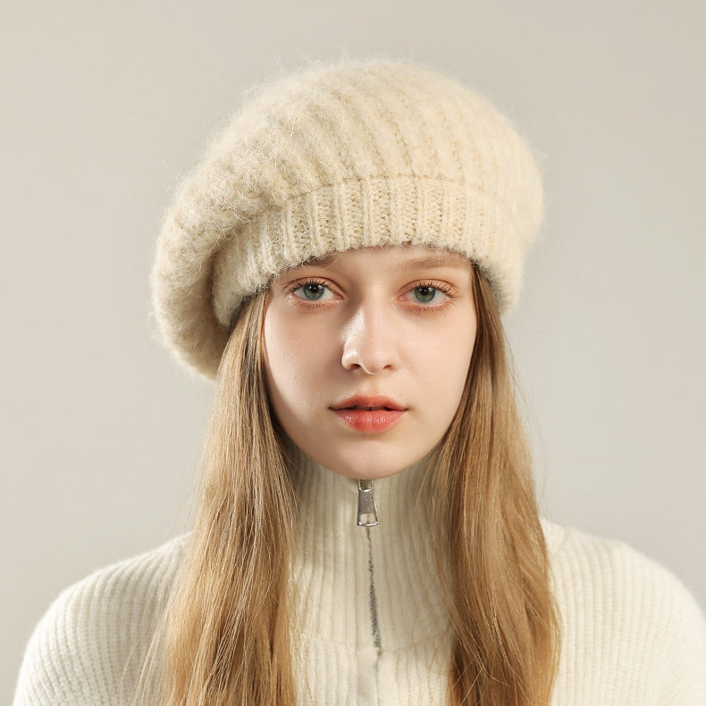 Womens Big Head Mohair Beret